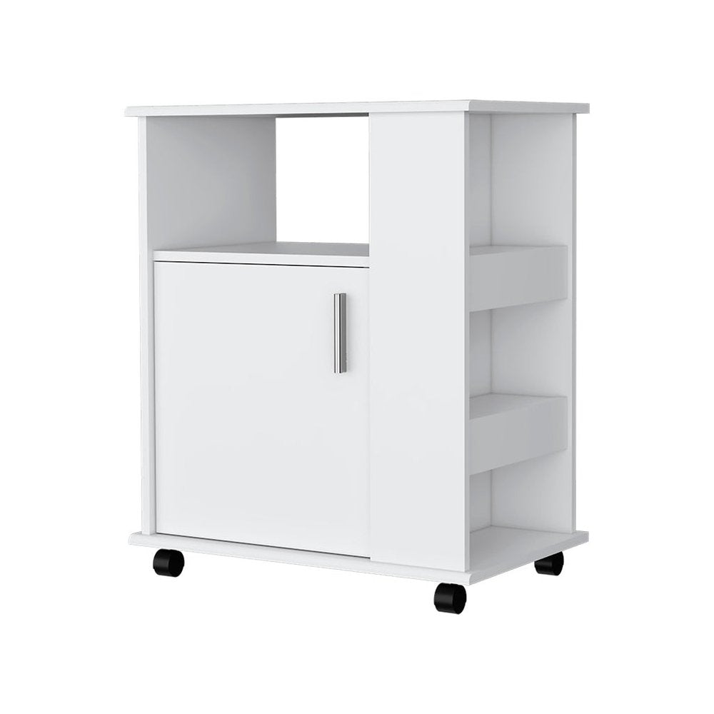 White Wood Accent Cabinet with Single Door - 29-inch