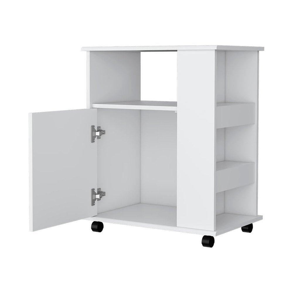 White Wood Accent Cabinet with Single Door - 29-inch