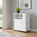White Wood Accent Cabinet with Single Door - 29-inch