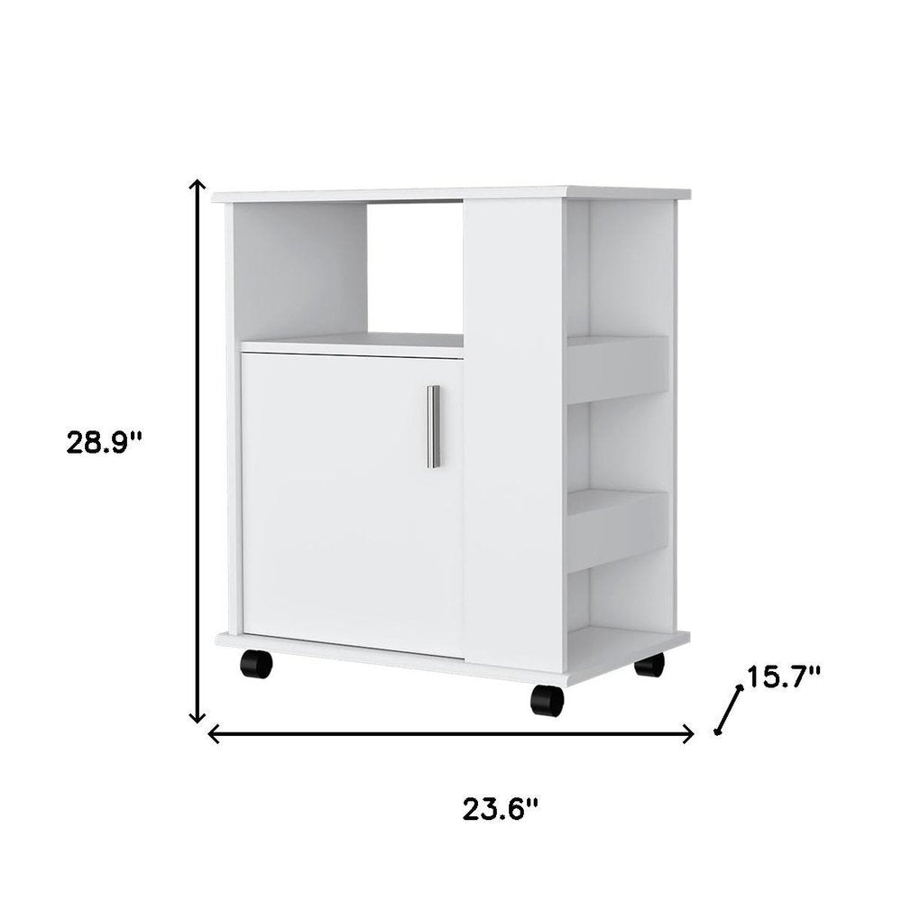 White Wood Accent Cabinet with Single Door - 29-inch