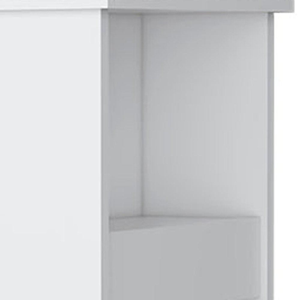 White Wood Accent Cabinet with Single Door - 29-inch