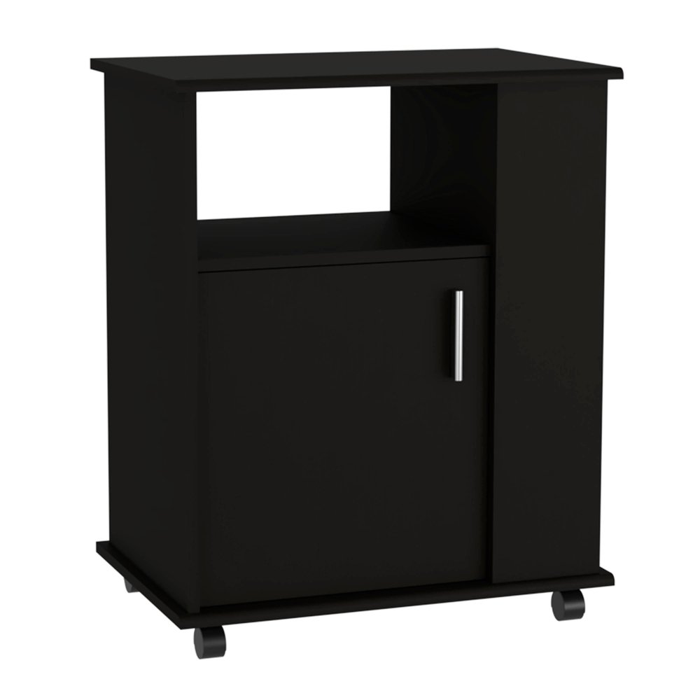 Black Wood Accent Cabinet with Single Door - 29-inch