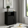 Black Wood Accent Cabinet with Single Door - 29-inch