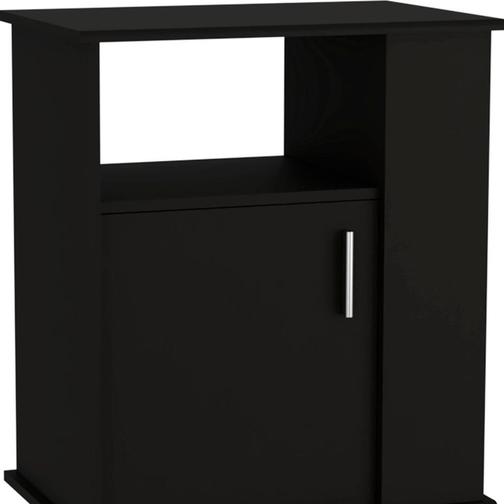 Black Wood Accent Cabinet with Single Door - 29-inch
