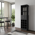 Black Wood Bar Cabinet with Two Drawers - 63-inch