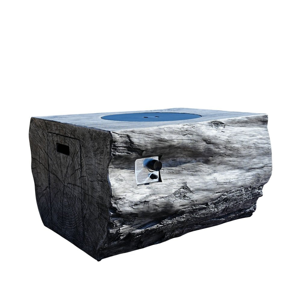 50000 Btu 40 Gray Aluminum Natural Gas Rectangular Fire Pit with Cover