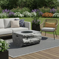 50000 Btu 40 Gray Aluminum Natural Gas Rectangular Fire Pit with Cover