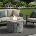 50000 Btu 40 Gray Aluminum Natural Gas Round Fire Pit Table with Cover