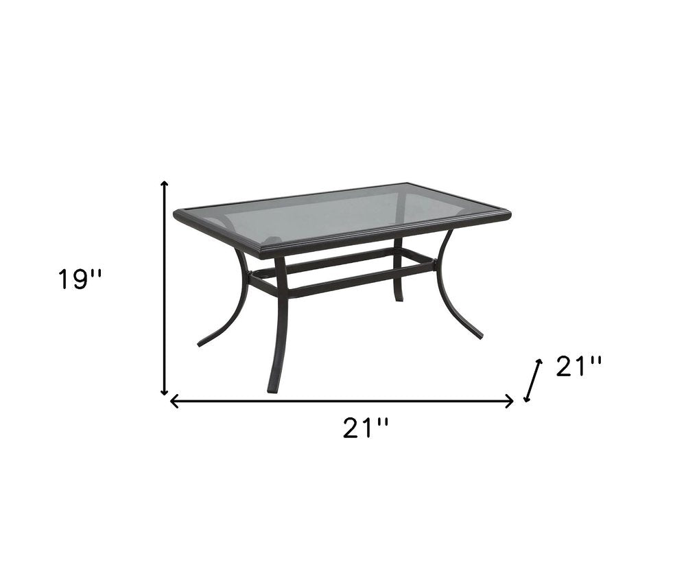 Black Metal Outdoor Coffee Table - 21-inch