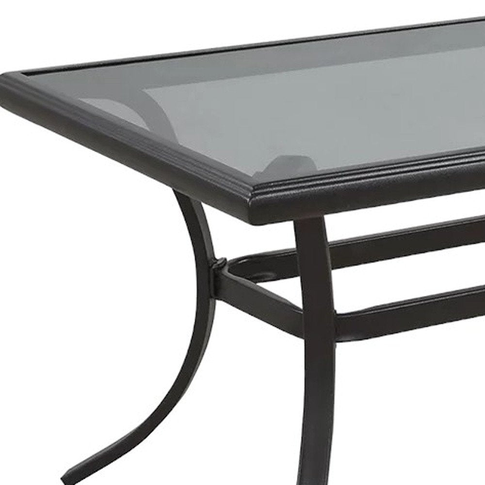 Black Metal Outdoor Coffee Table - 21-inch