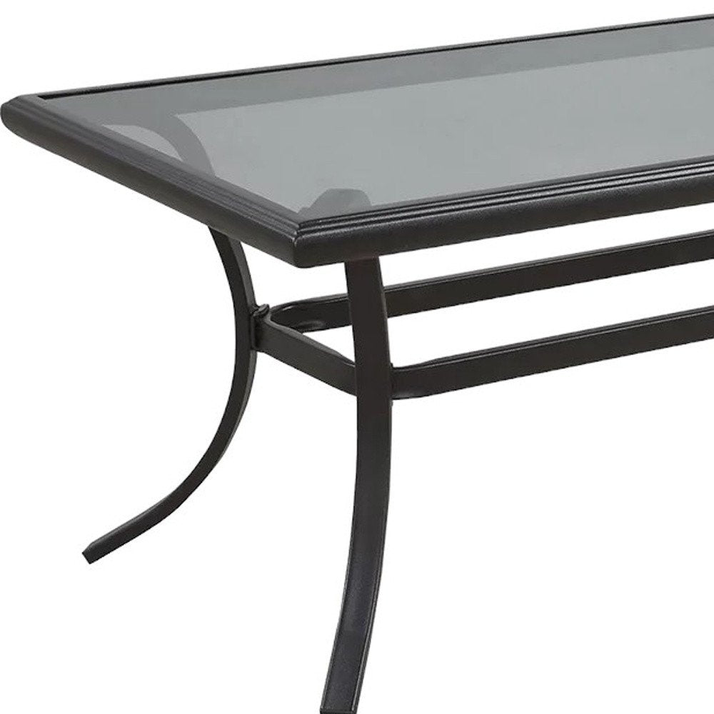 Black Metal Outdoor Coffee Table - 21-inch