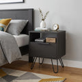 Black Wood Nightstand - 22-inch