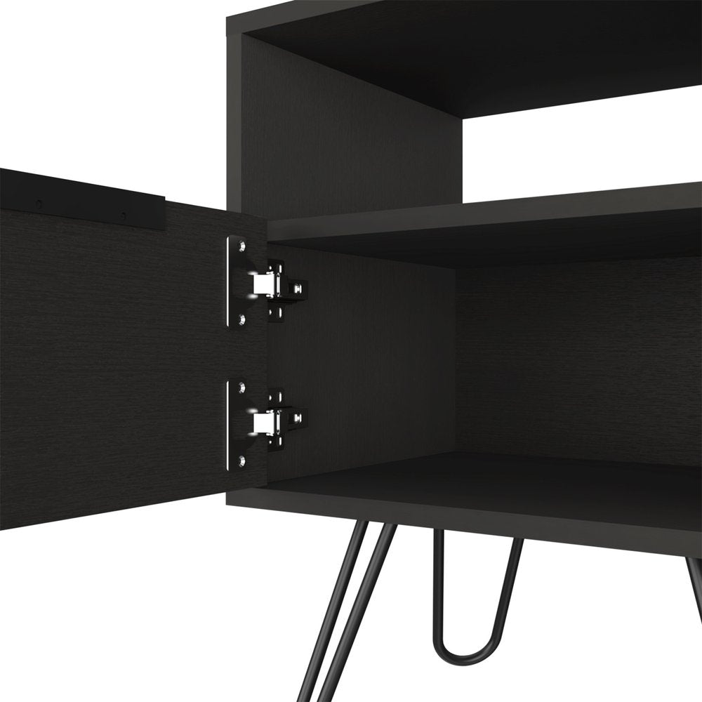 Black Wood Nightstand - 22-inch