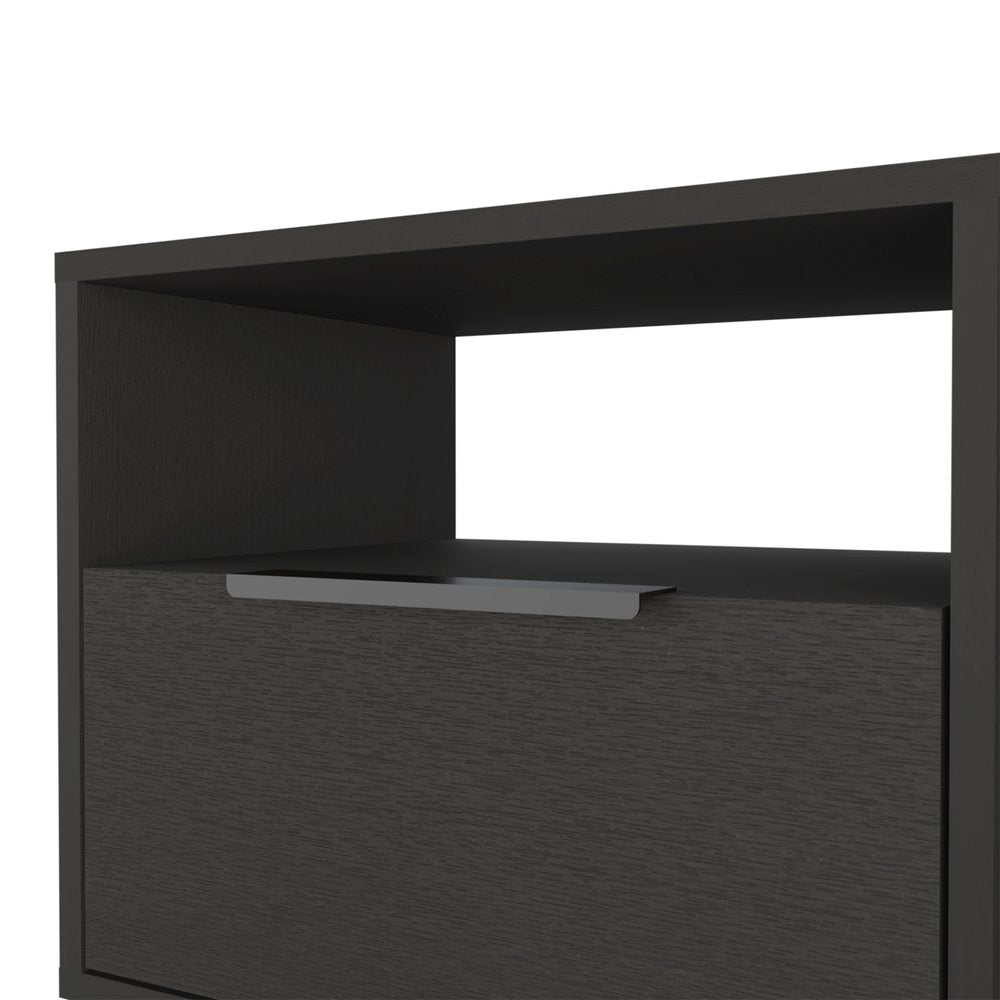 Black Wood Nightstand - 22-inch