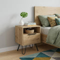 Beige Wood Nightstand - 22-inch