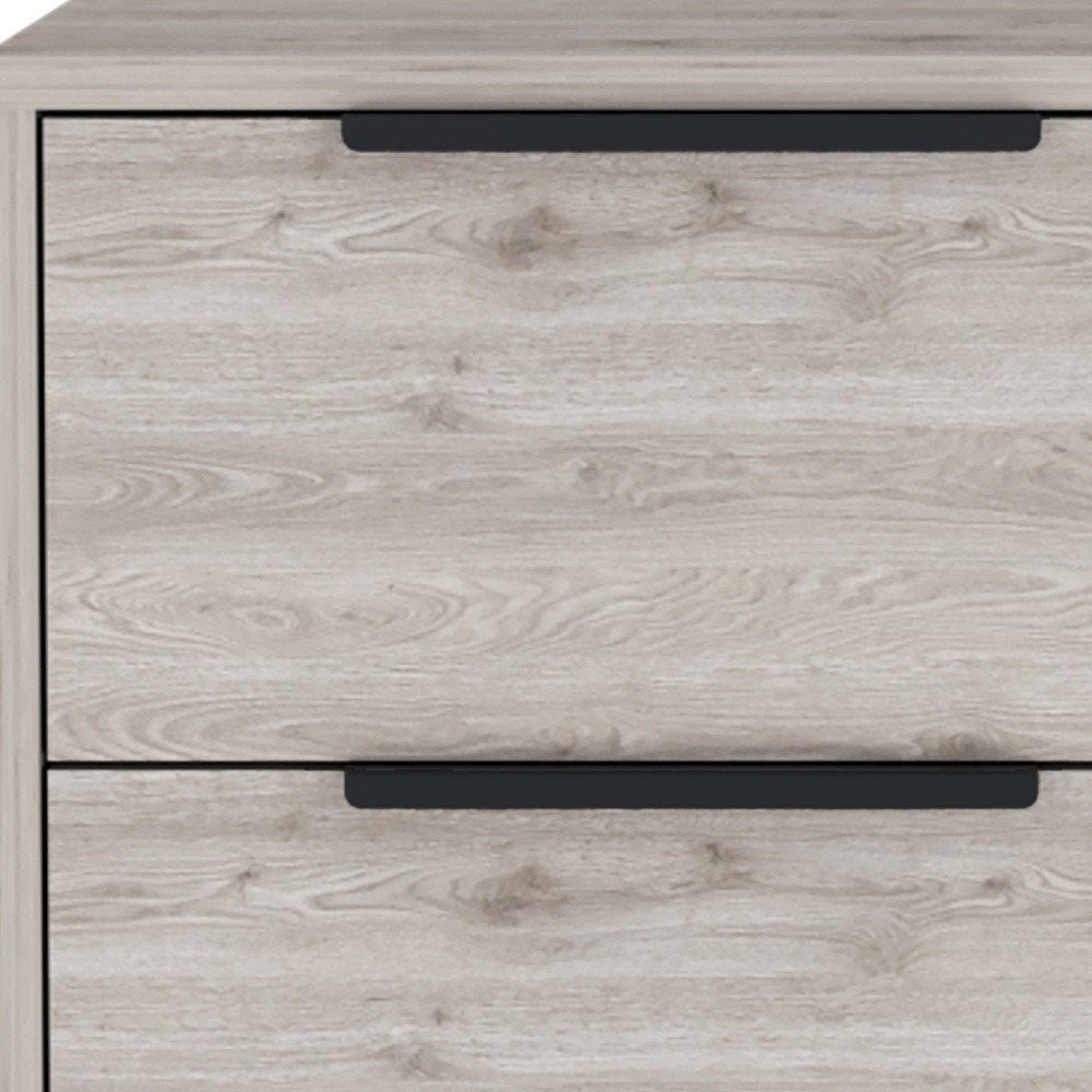 Gray Wood Two Drawer Nightstand - 19-inch