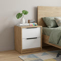White Wood Two Drawer Nightstand - 19-inch