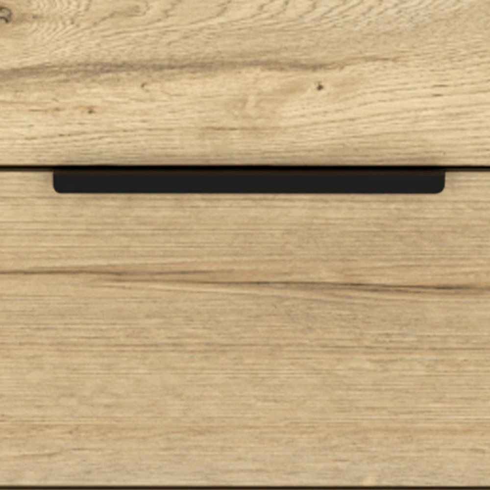 Oak Wood Two Drawer Nightstand - 22-inch