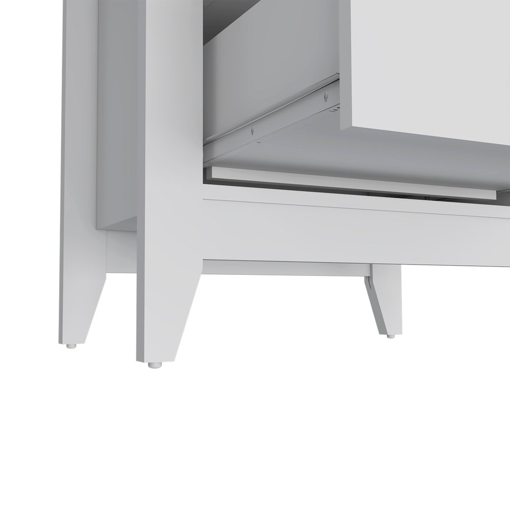 White Two Drawer Faux Wood Nightstand - 24-inch