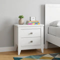 White Two Drawer Faux Wood Nightstand - 24-inch