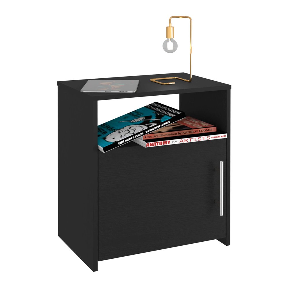 Black Wood Nightstand - 23-inch