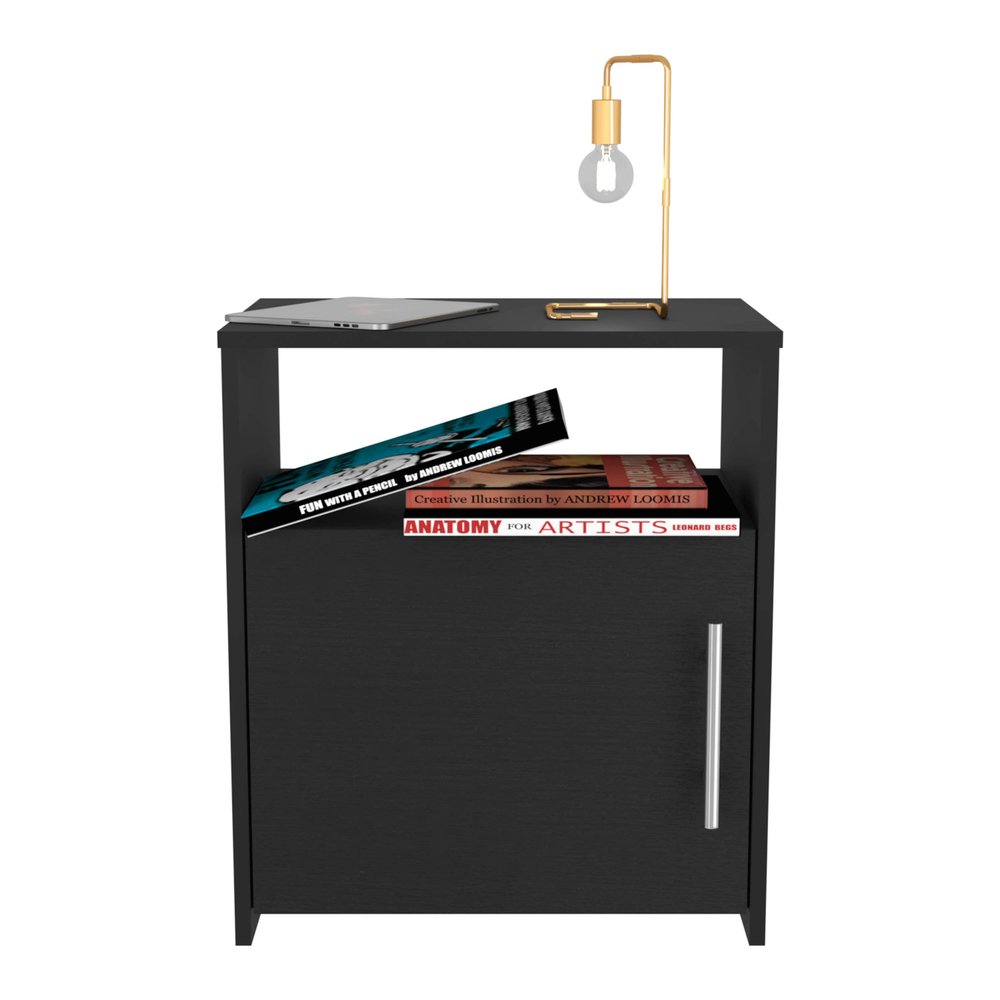 Black Wood Nightstand - 23-inch