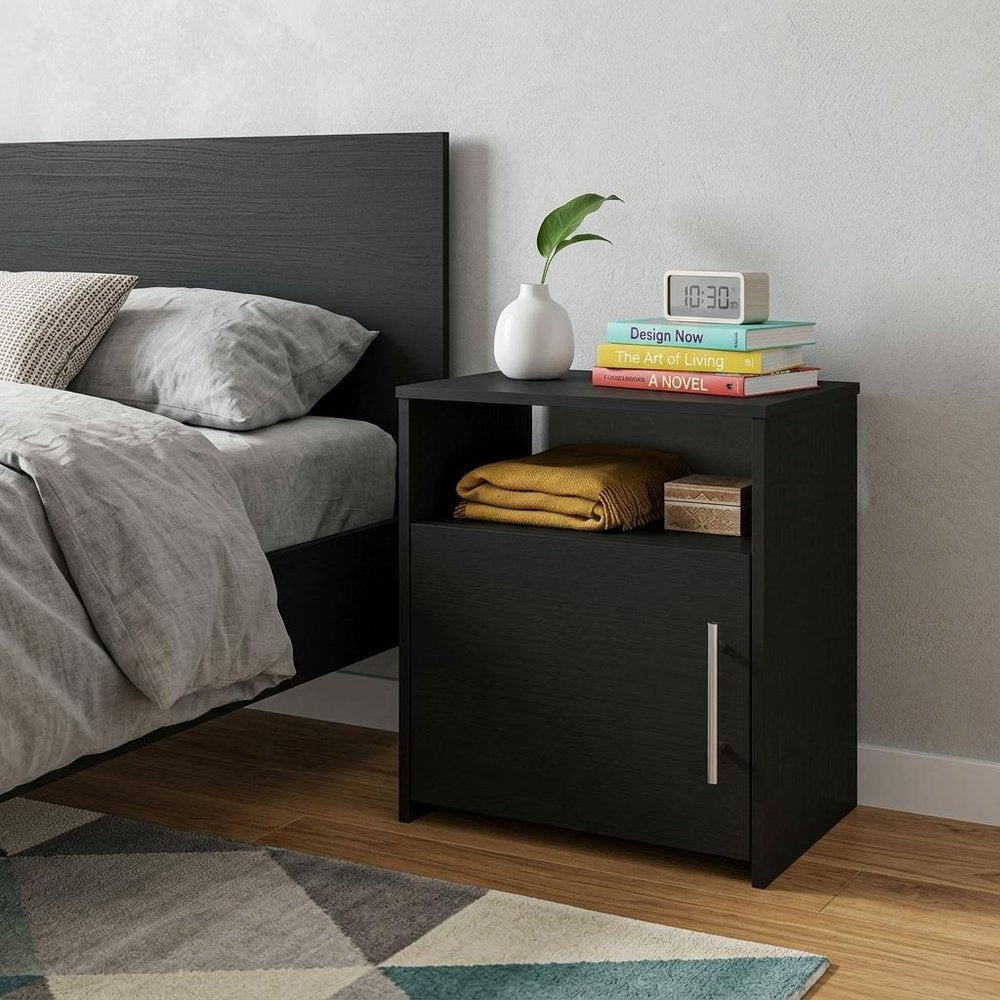Black Wood Nightstand - 23-inch