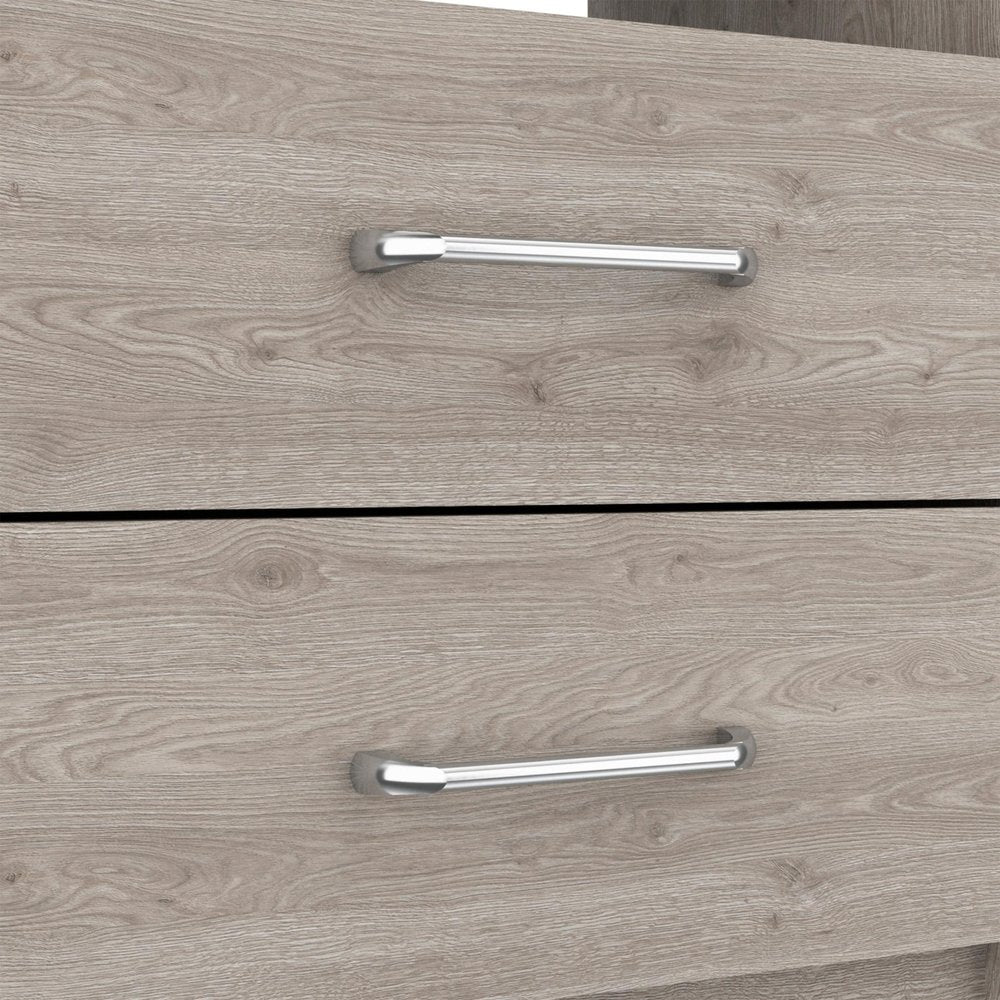 Gray Two Drawer Faux Wood Nightstand - 20-inch