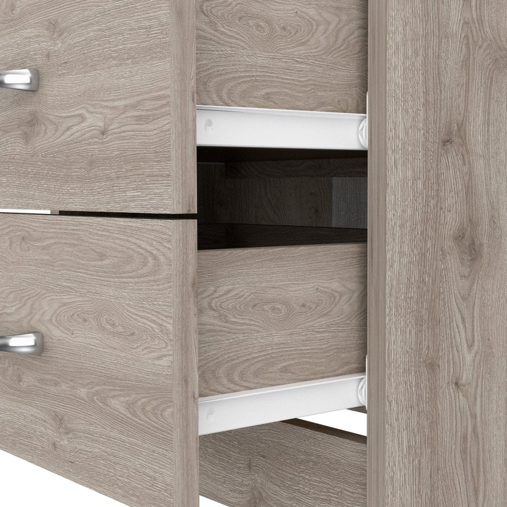 Gray Two Drawer Faux Wood Nightstand - 20-inch