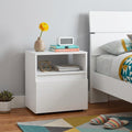 White Wood One Drawer Nightstand - 21-inch