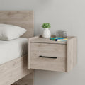 Gray Wood One Drawer Floating Nightstand - 10-inch