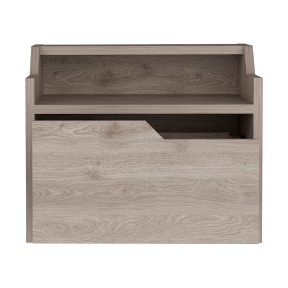 Gray Wood One Drawer Floating Nightstand - 13-inch