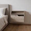 Gray Wood One Drawer Floating Nightstand - 13-inch