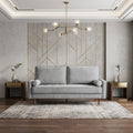 Gray Velvet Sofa and Toss Pillows with Dark Brown Legs - 69-inch