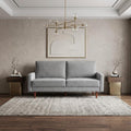 Gray Velvet Sofa with Dark Brown Legs - 69-inch