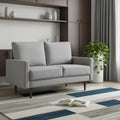 Gray and Dark Brown Velvet Loveseat - 57-inch