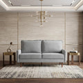 Gray Velvet Sofa with Dark Brown Legs - 69-inch
