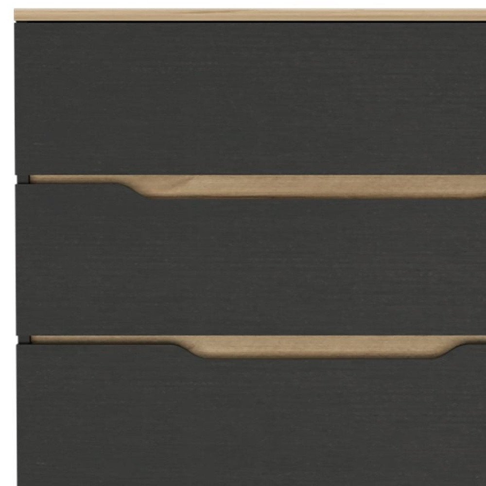 Natural and Black Four Drawer Dresser - 32-inch