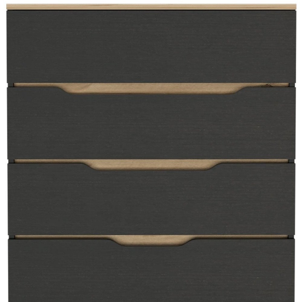 Natural and Black Four Drawer Dresser - 32-inch