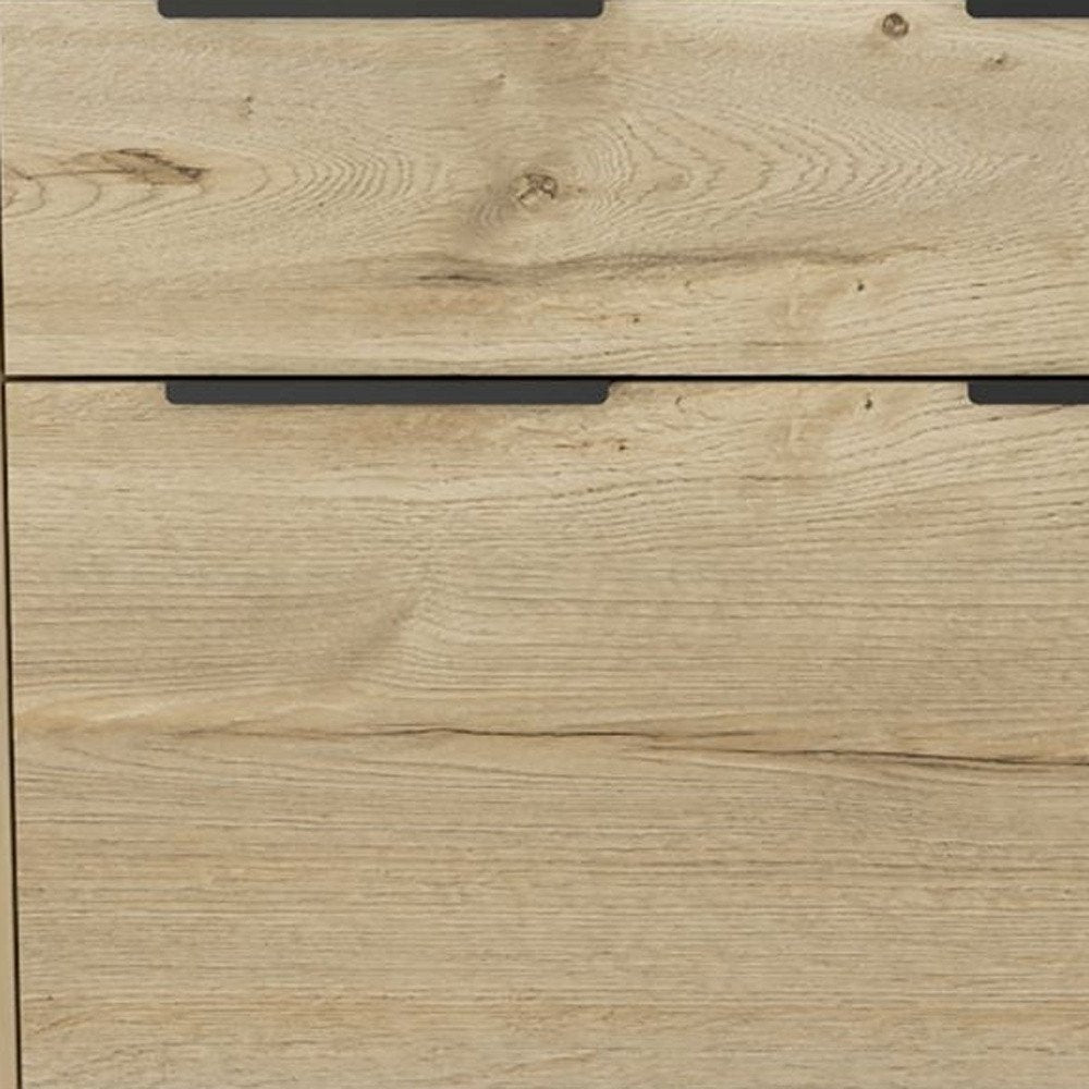 Natural Wood Four Drawer Double Dresser - 47-inch