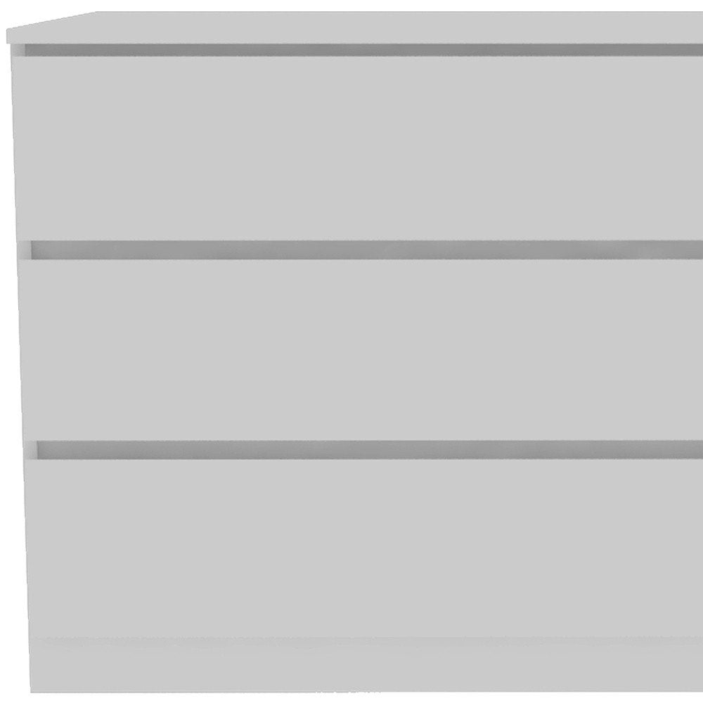 White Wood Six Drawer Double Dresser - 61-inch