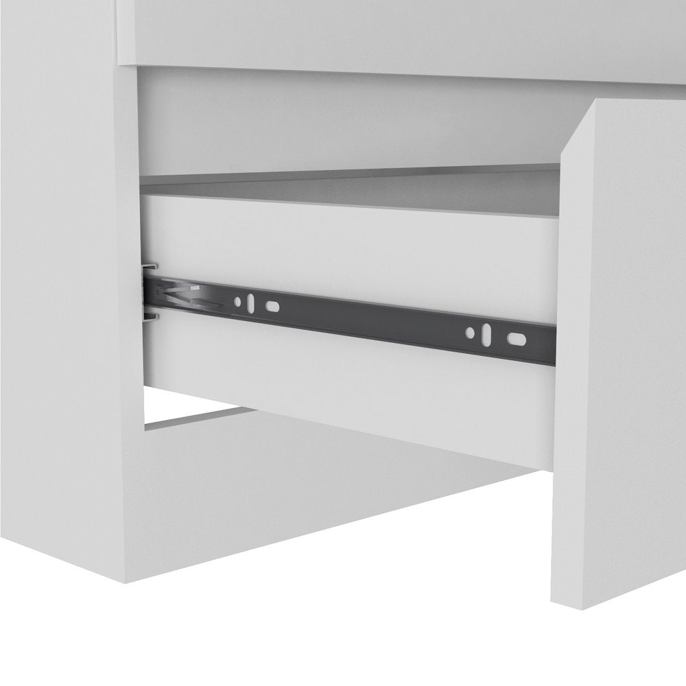 White Wood Six Drawer Double Dresser - 61-inch
