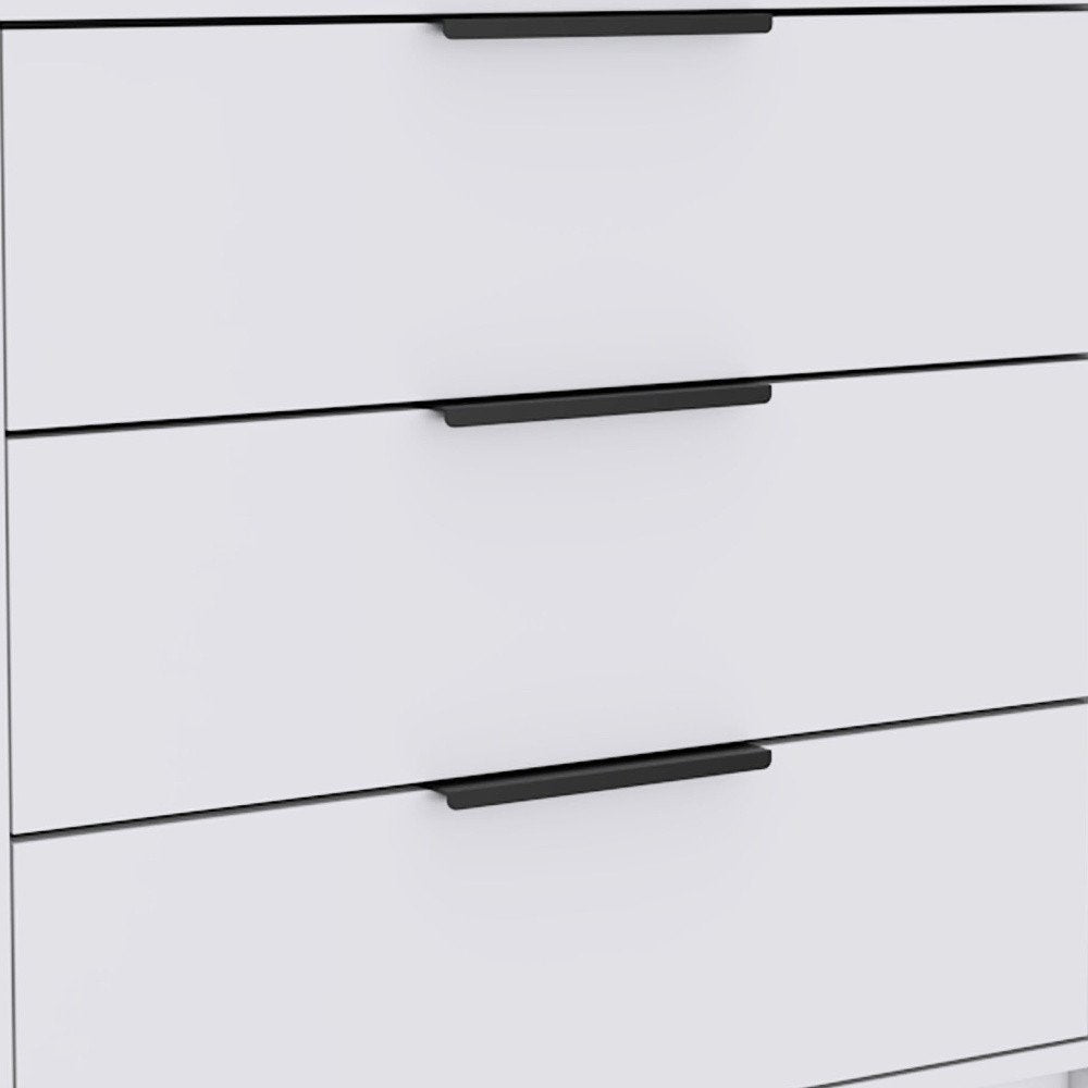 White Wood Three Drawer Dresser - 28-inch