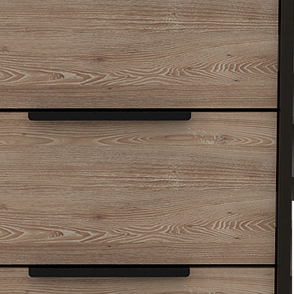 Brown and Black Five Drawer Standard Chest - 18-inch