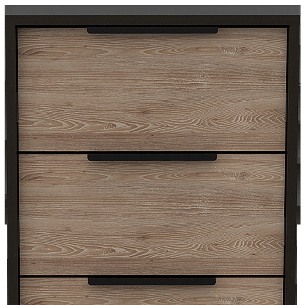 Brown and Black Five Drawer Standard Chest - 18-inch