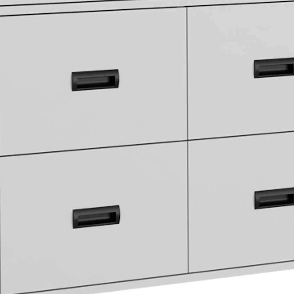 White Wood Five Drawer Dresser - 34-inch