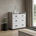 White Wood Five Drawer Dresser - 34-inch