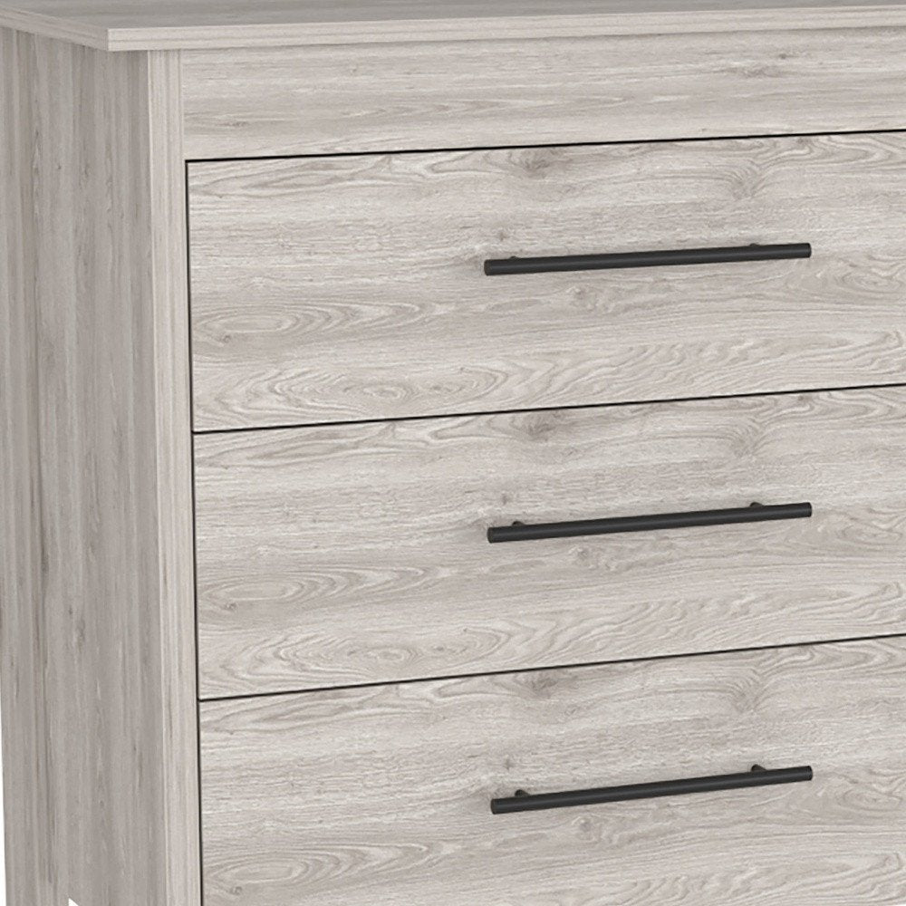 Light Gray Wood Six Drawer Double Dresser - 59-inch