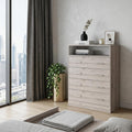 Light Gray Wood Four Drawer Dresser - 33-inch