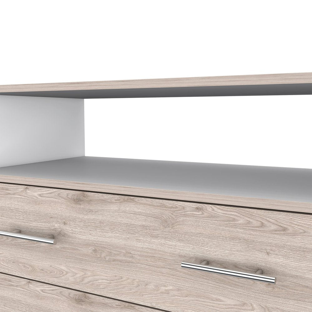 Light Gray Wood Four Drawer Dresser - 33-inch